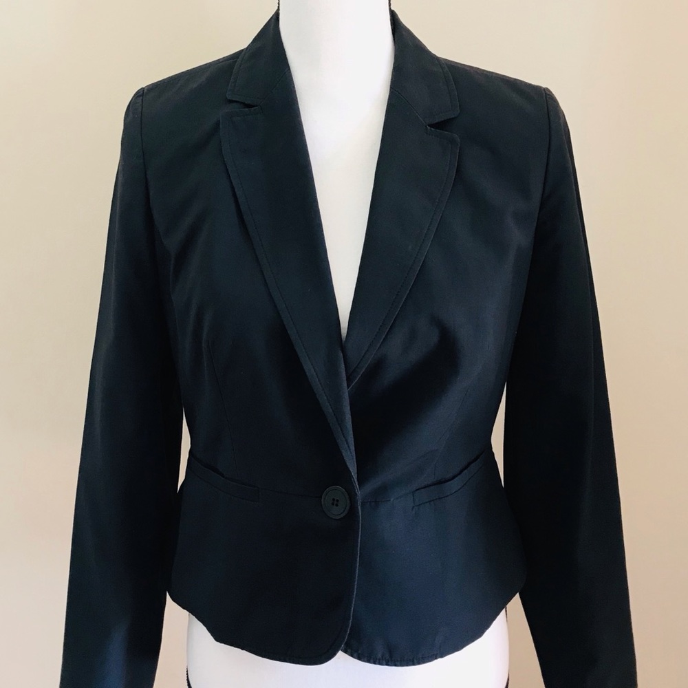 Ann Taylor Loft Petites Black Single Button Blazer